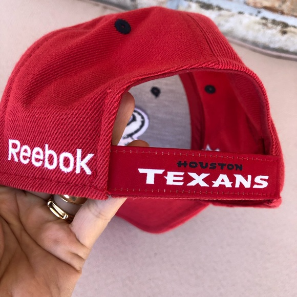 NFL Onfield Rebook Houston Texans Red Blue White Adjustable Back Strap Hat Cap - Picture 12 of 13